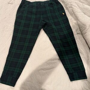 Polo Ralph Lauren Green and Black Plaid Blackwatch Joggers